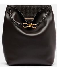 Bottega Veneta - Andiamo Small Leather Bucket Bag - Lyst