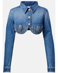 Jean Paul Gaultier - Cropped Denim Jacket - Lyst