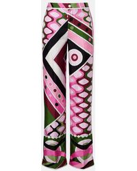 PUCCI - Vivara High-Rise Silk Wide-Leg Pants - Lyst