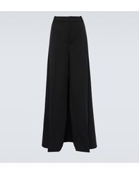 Valentino - Wool Grisaille Wide-leg Pants - Lyst