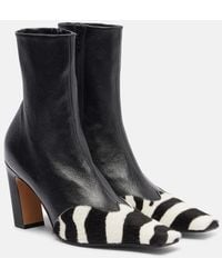 KHAITE - Nevada 85 Calf Hair And Leather Ankle Boots - Lyst