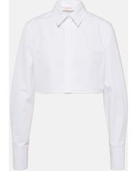 Valentino - Cropped-Hemd aus Baumwollpopeline - Lyst