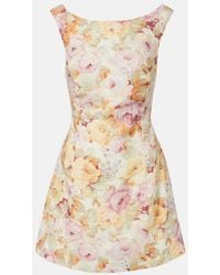 Faithfull the Brand - Sofia Floral Linen Minidress - Lyst
