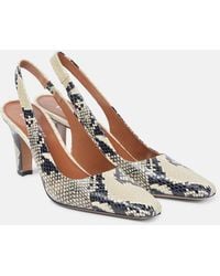 Paris Texas - Belle 75 Snake-Effect Leather Slingback Pumps - Lyst