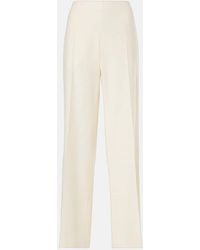 The Row - Pantalon Droit Foulard En Laine, Soie Et Lin - Lyst