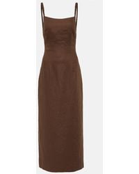 SIR. - Vestido Largo Fruncido Primrose De Lino - Lyst