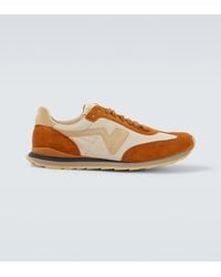 Visvim - Fkt Runner Suede-Trimmed Sneakers - Lyst