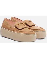 Roger Vivier - Viv' Up Suede Platform Loafers - Lyst