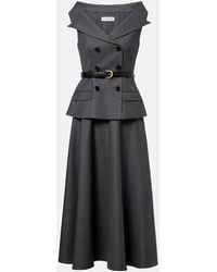 Self-Portrait - Wool-Blend Midi Dress - Lyst