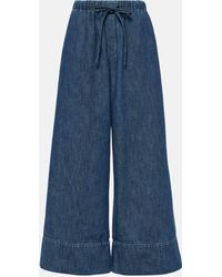 Valentino - High-rise Chambray Wide-leg Jeans - Lyst