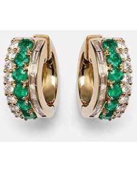 Anita Ko - Lola 18Kt Earrings With Emeralds And Diamonds - Lyst