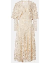 Zimmermann - Hypnotic Memento Bird Cape-Effect Guipure Lace Midi Dress - Lyst
