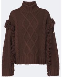 Goldbergh - Brit Cable-Knit Fringed Wool Sweater - Lyst
