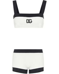 Dolce & Gabbana Zweifarbiger Bikini Mit Applikation - Weiß