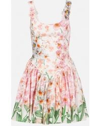 Agua Bendita - Pluma Jardinera Linen Minidress - Lyst