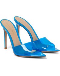 Gianvito Rossi Elle 105 Pvc And Leather Sandals - Blue