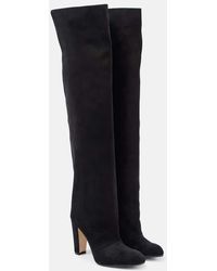 Manolo Blahnik - Gardahi 105 Suede Knee-High Boots - Lyst