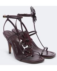 Zimmermann - Belara Floral-Applique Leather Sandals - Lyst