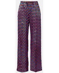 Dries Van Noten - Polka-Dot Silk Wide-Leg Pants - Lyst