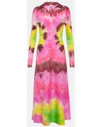 Gabriela Hearst - Tie-Dye Cashmere And Silk Midi Dress - Lyst