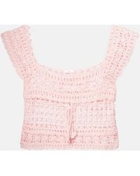Anna Kosturova - Deauville Crochet Cotton Crop Top - Lyst