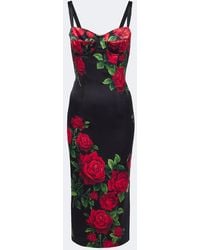 Dolce & Gabbana - Floral Silk-Blend Bustier Dress - Lyst