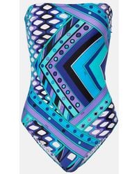 PUCCI - Vivara Strapless Swimsuit - Lyst