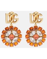Dolce & Gabbana - Dg Embellished Clip-On Earrings - Lyst
