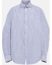 Balenciaga - Pinstriped Cotton And Silk Shirt - Lyst