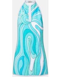 PUCCI - Iride Halterneck Cotton Terry Minidress - Lyst