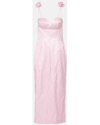 Magda Butrym - Floral-Applique Cotton-Blend Bustier Dress - Lyst