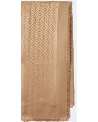 Fendi - Ff Zucca Jacquard Silk And Wool Scarf - Lyst
