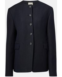 KHAITE - Jameson Pinstripe Wool-Blend Jacket - Lyst