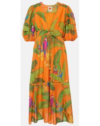 FARM Rio - Fresh Macaws Cotton Midi Dress - Lyst