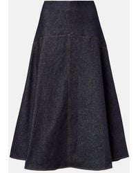 Jacquemus - Triangle De-Nimes Denim Midi Skirt - Lyst