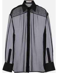 Valentino - Bluse Aus Seidenchiffon - Lyst