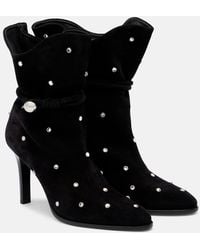 Isabel Marant - Lolya 90 Embellished Suede Ankle Boots - Lyst
