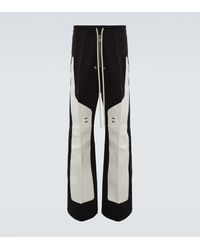 Rick Owens Pantalones con paneles de piel - Negro