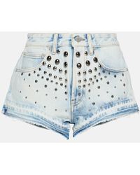 Alessandra Rich - Shorts di jeans con decorazione - Lyst