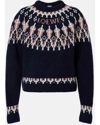 Loewe - Fair Isle Sequined Wool-Blend Sweater - Lyst