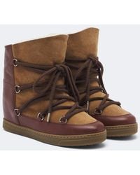 Isabel Marant - Nowles Shearling-Lined Leather Snow Boots - Lyst