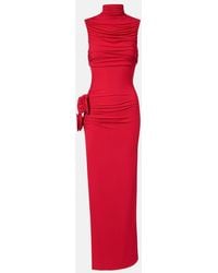 Magda Butrym - Floral-Applique Draped Gown - Lyst