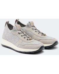 Tod's - Runner Suede-Trimmed Sneakers - Lyst