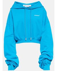 Off-White c/o Virgil Abloh - Sweat-Shirt A Capuche Raccourci En Coton - Lyst