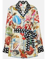 Dolce & Gabbana - Camicia Capri in raso di seta con stampa - Lyst
