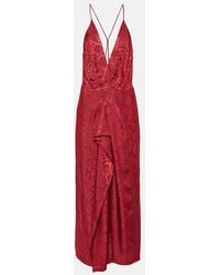 Jonathan Simkhai - Giana Ruffled Satin-jacquard Gown - Lyst