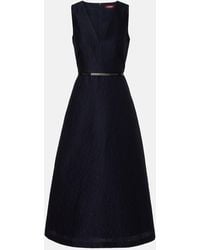 Max Mara - Lyon Cotton And Silk-Blend Cloque Midi Dress - Lyst