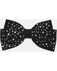 Jennifer Behr - Loren Crystal-embellished Velvet Bow Barrette - Lyst