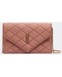 Saint Laurent - Paris Mini Satin Wallet On Chain - Lyst