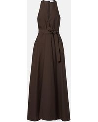 Brunello Cucinelli - Belted Cotton-Blend Maxi Dress - Lyst